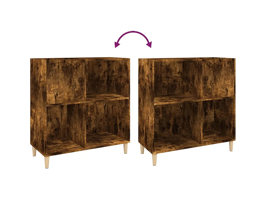 Armoire à disques chêne fumé 84,5x38x89 cm bois d'ingénierie