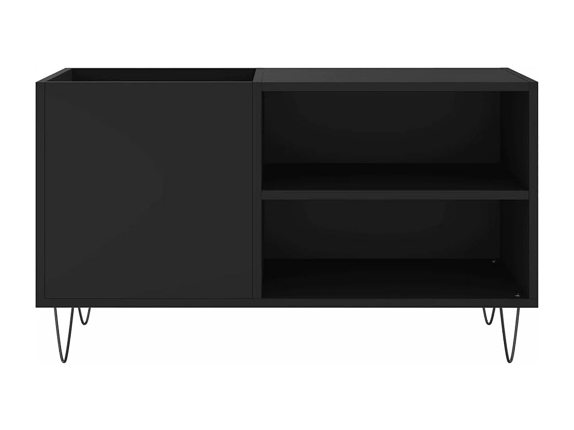 Armoire à disques noir 85x38x48 cm bois d'ingénierie