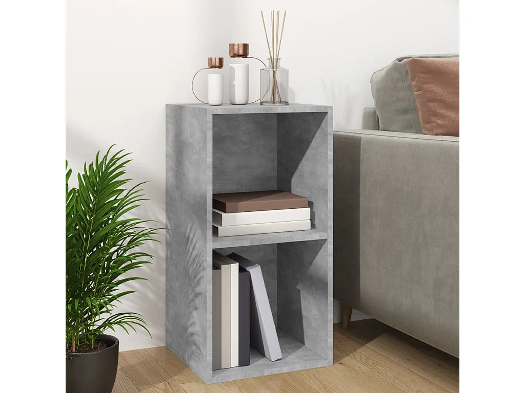 Caixa de armazenamento de vinil cinza concreto 71x34x36 cm