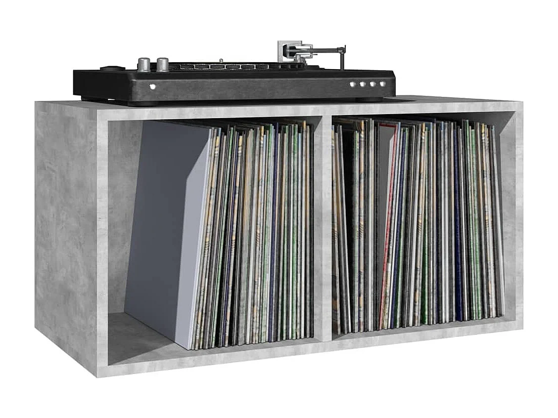 Caixa de armazenamento de vinil cinza concreto 71x34x36 cm