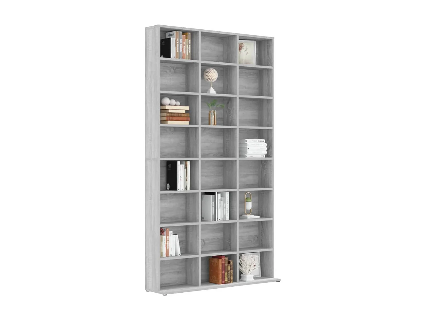 Mobile porta CD Sonoma grigio 102x23x177,5 cm MDF