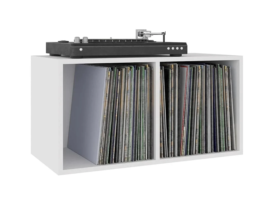Vinyl opbergdoos Wit 71x34x36 cm Bewerkt hout