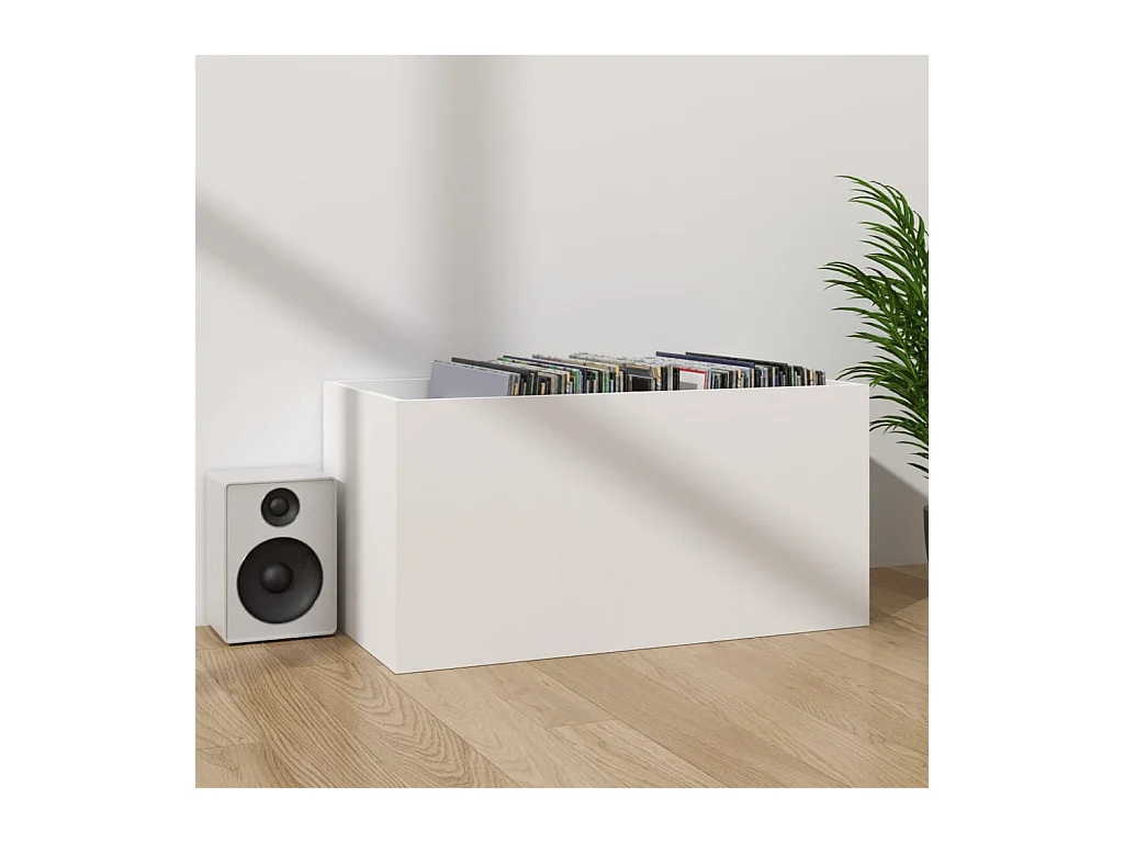 Vinyl opbergdoos Wit 71x34x36 cm Bewerkt hout