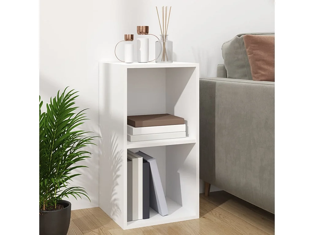 Scatola portaoggetti in vinile Bianco 71x34x36 cm MDF