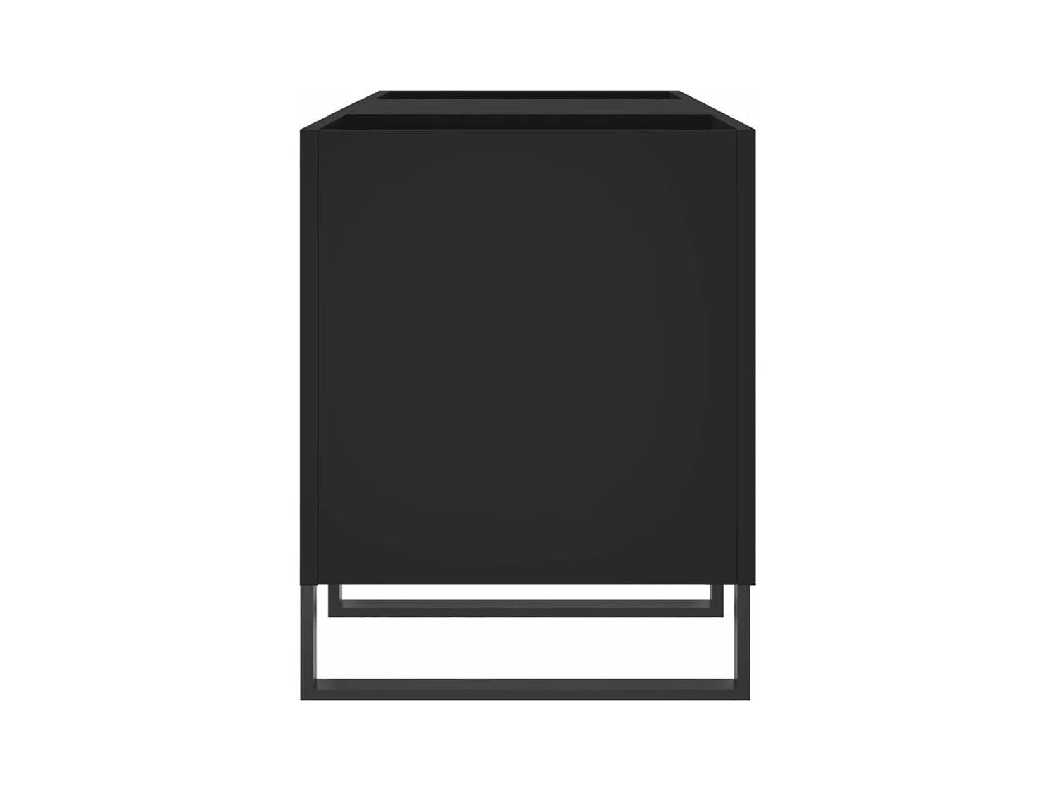 Armoire à disques noir 121x38x48 cm bois d'ingénierie