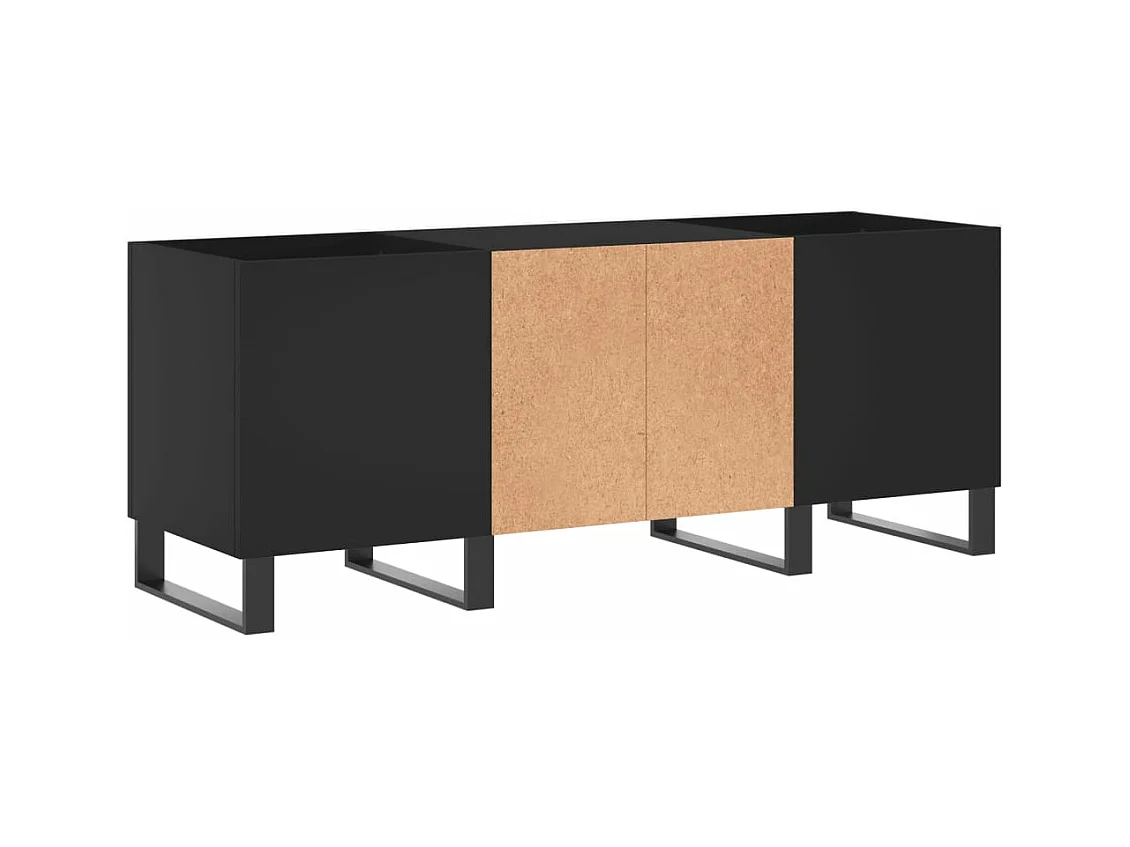 Armoire à disques noir 121x38x48 cm bois d'ingénierie
