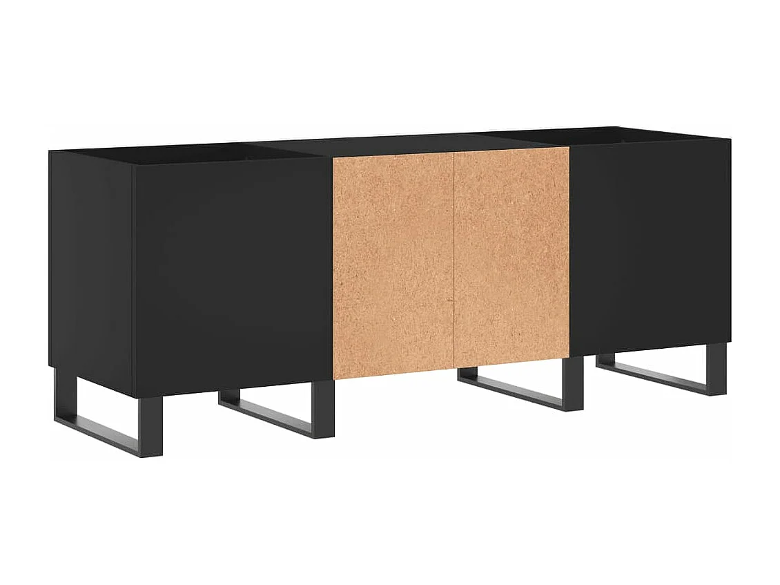 Armoire à disques noir 121x38x48 cm bois d'ingénierie