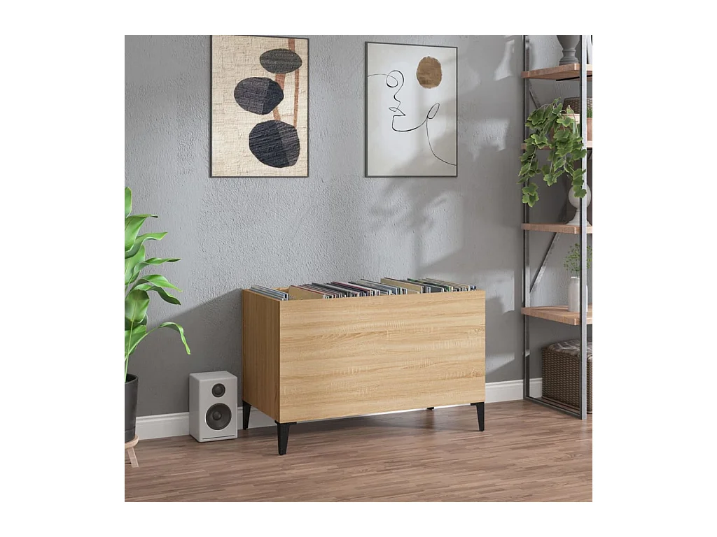 Armoire à disques chêne sonoma 74,5x38x48 cm bois d'ingénierie