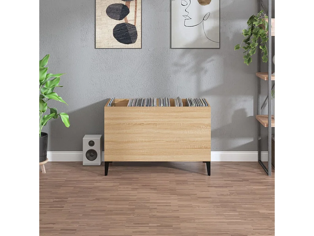 Armoire à disques chêne sonoma 74,5x38x48 cm bois d'ingénierie