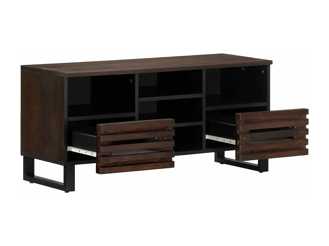 Mobile TV marrone 100x34x46 cm in legno massello di mango