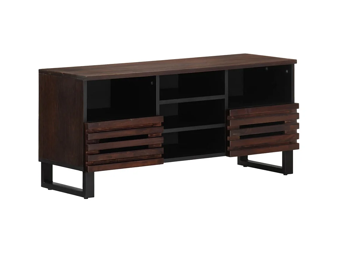Meuble TV marron 100x34x46 cm bois massif manguier