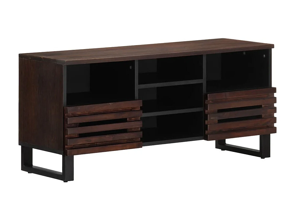 Meuble TV marron 100x34x46 cm bois massif manguier