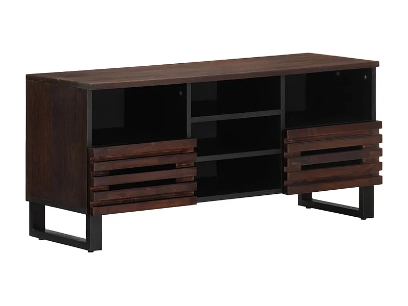 Meuble TV marron 100x34x46 cm bois massif manguier