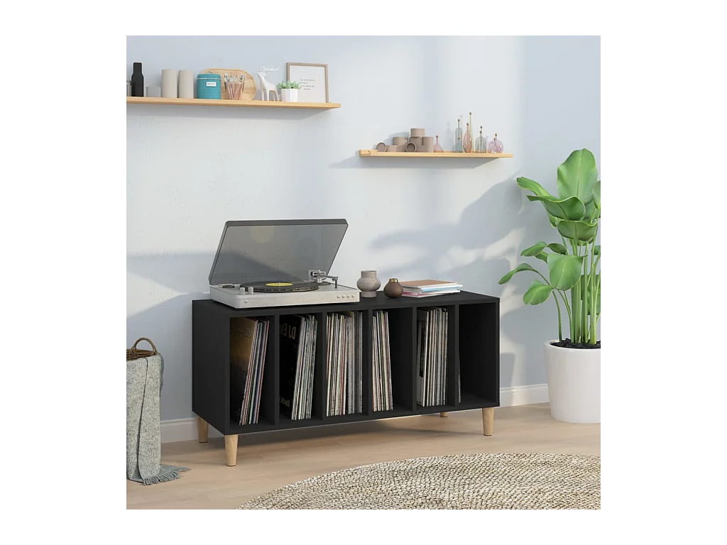 Schwarzer Plattenschrank 100x38x48 cm aus Holzwerkstoff