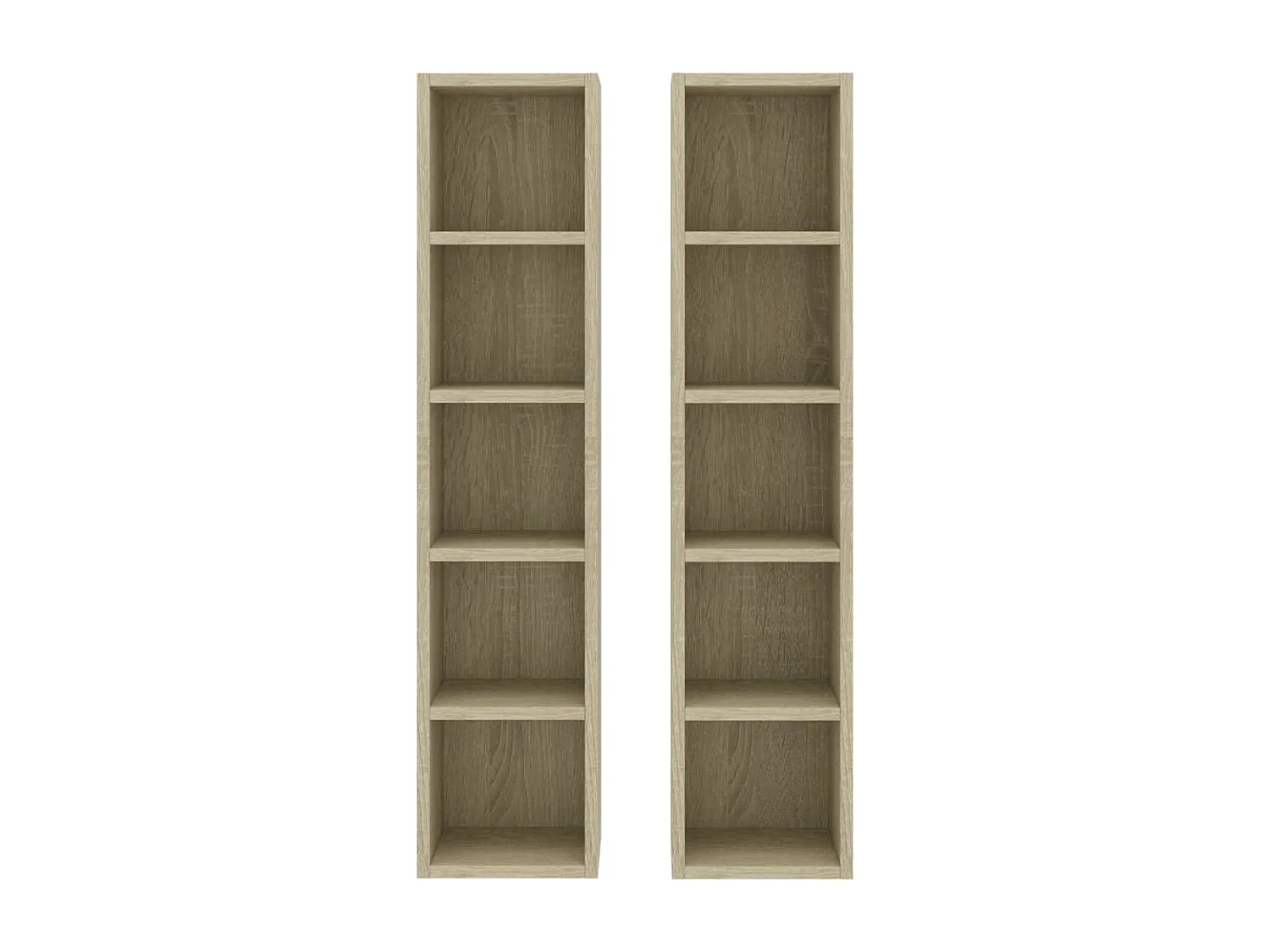 Armadietti per CD 2 pezzi Rovere Sonoma 21x16x93,5 cm MDF
