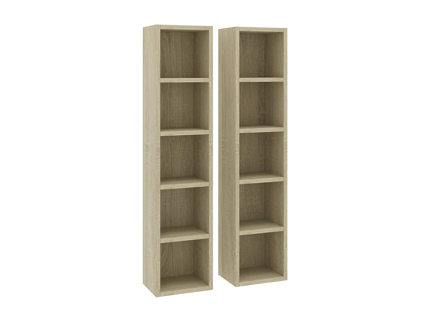 Armoires à CD 2 pcs Chêne sonoma 21x16x93,5cm Bois d'ingénierie