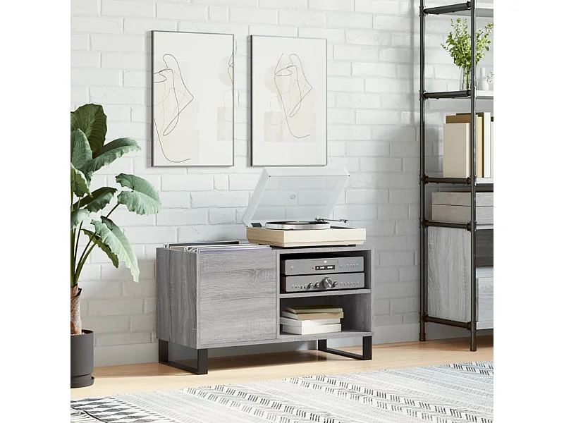 Armoire à disques sonoma gris 85x38x48 cm bois d'ingénierie