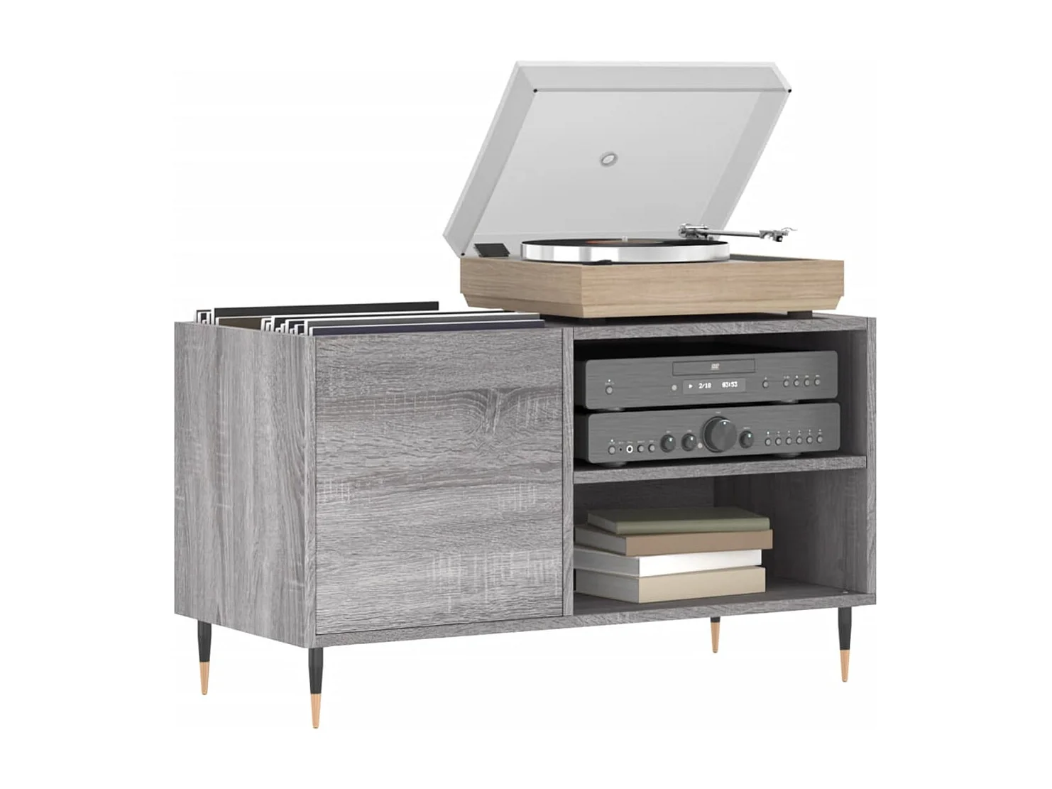 Armoire à disques sonoma gris 85x38x48 cm bois d'ingénierie
