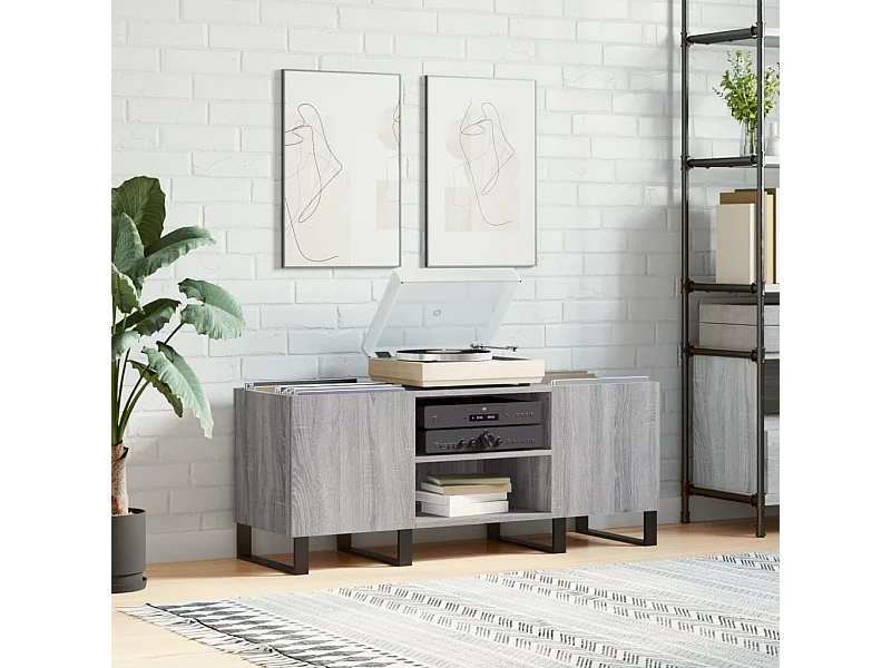 Armoire à disques sonoma gris 121x38x48 cm bois d'ingénierie