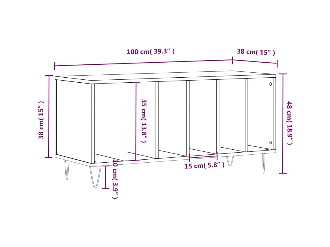 Armoire à disques blanc 100x38x48 cm bois d'ingénierie