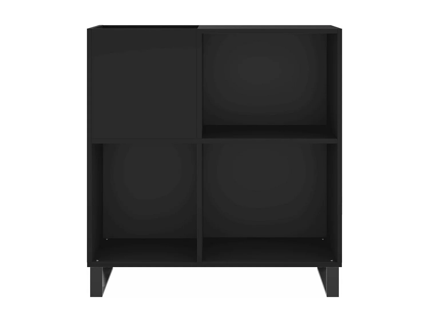 Schwarzer Plattenschrank 84,5 x 38 x 89 cm, Holzwerkstoff