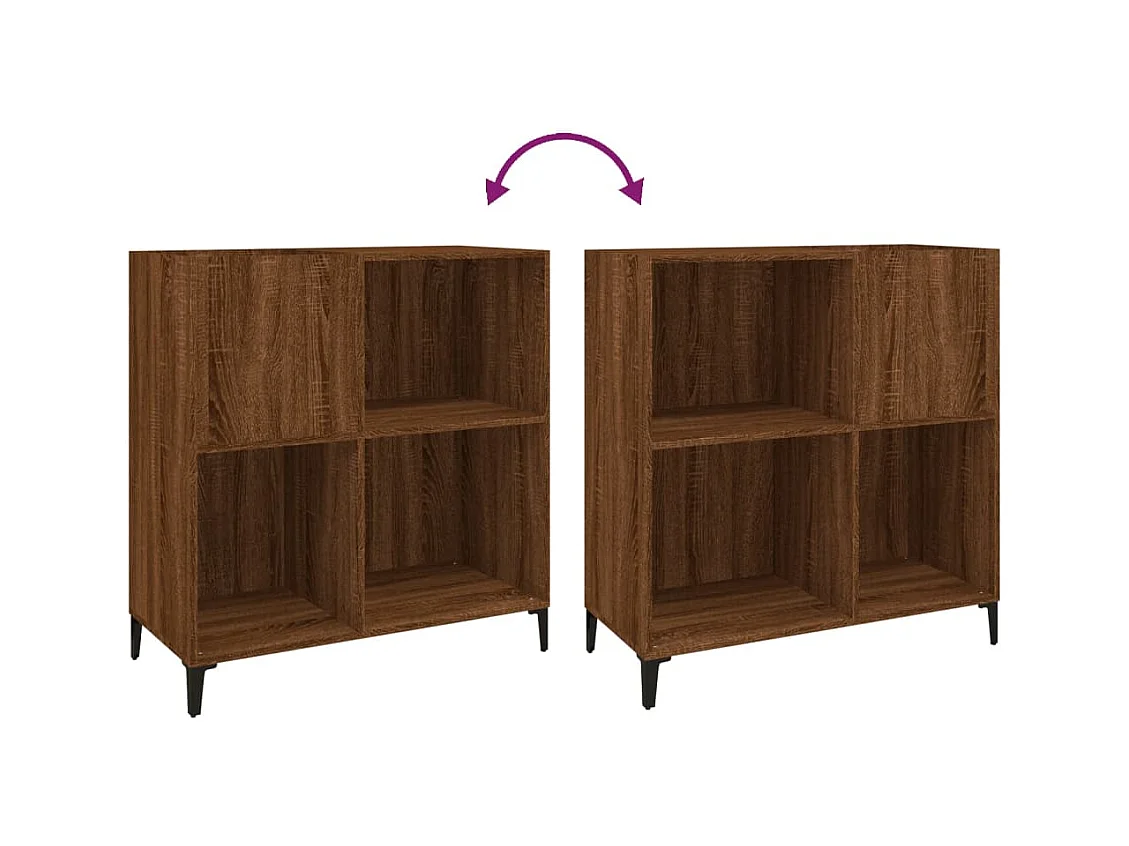 Bruin eiken platenkast 84,5x38x89 cm samengesteld hout