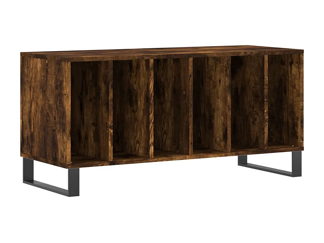 Mueble para discos de roble ahumado 100x38x48 cm de madera contrachapada