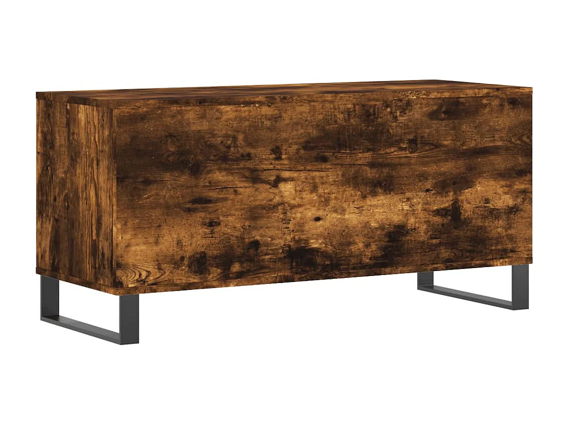 Mueble para discos de roble ahumado 100x38x48 cm de madera contrachapada