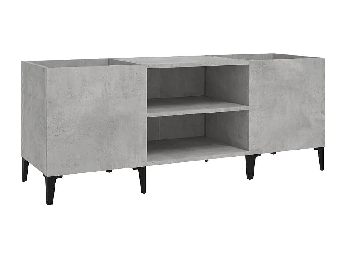 Mobile per dischi grigio cemento 121x38x48 cm in multistrato