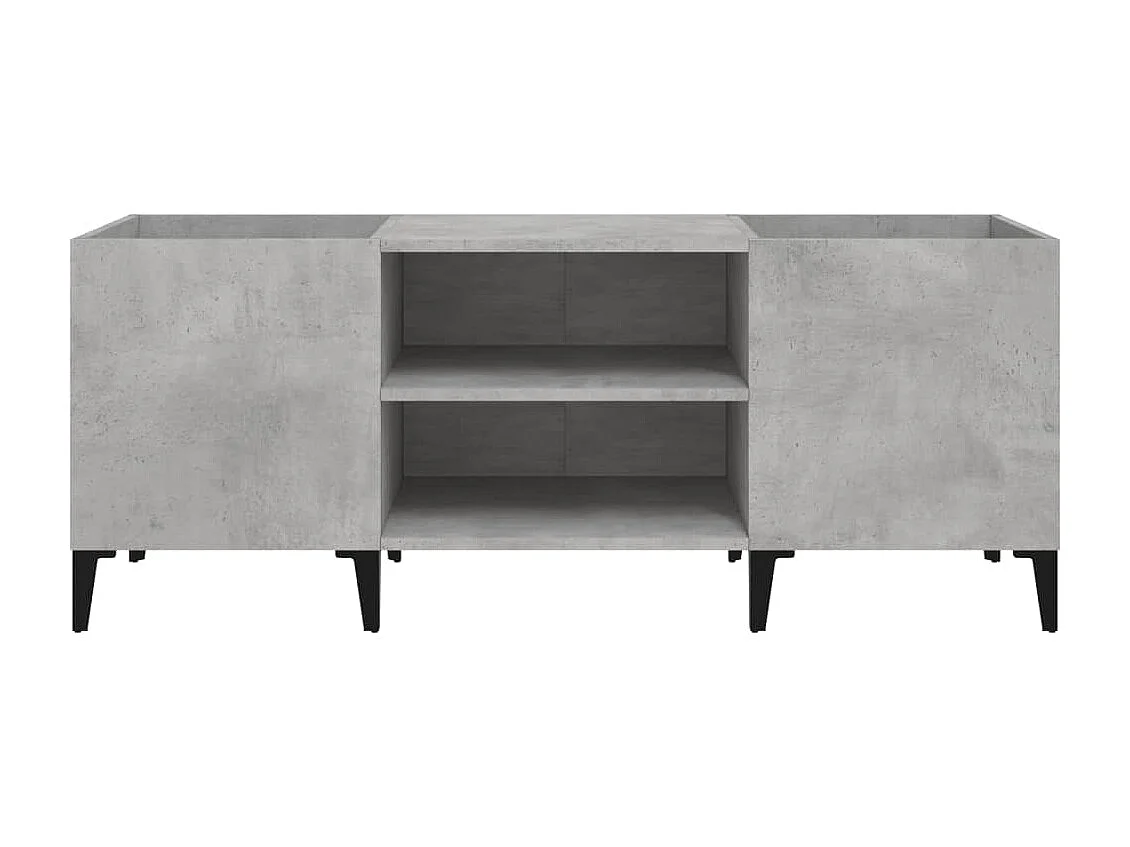 Mobile per dischi grigio cemento 121x38x48 cm in multistrato