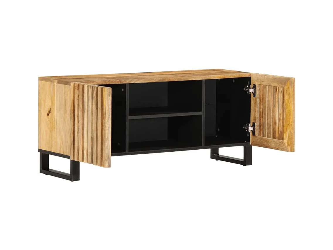 Mobile TV 105x34x46 cm in legno massello di mango grezzo