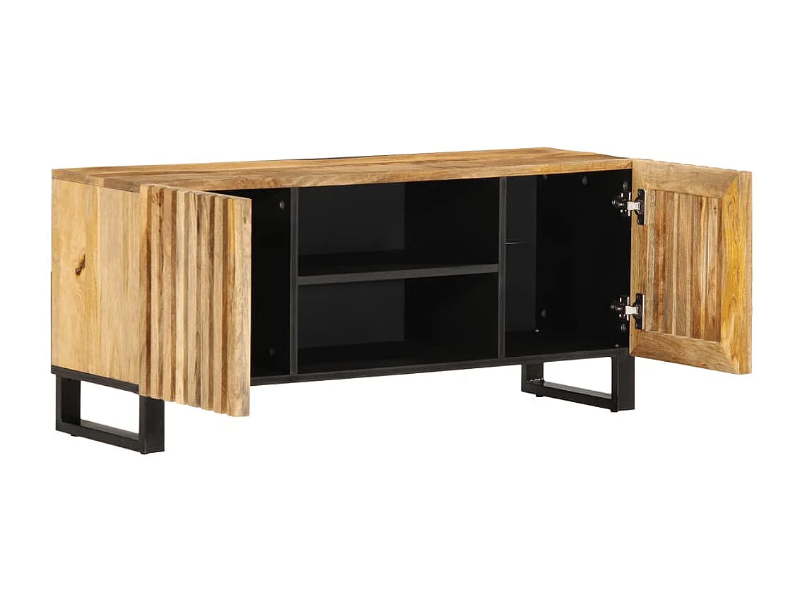 Meuble TV 105x34x46 cm bois massif de manguier brut