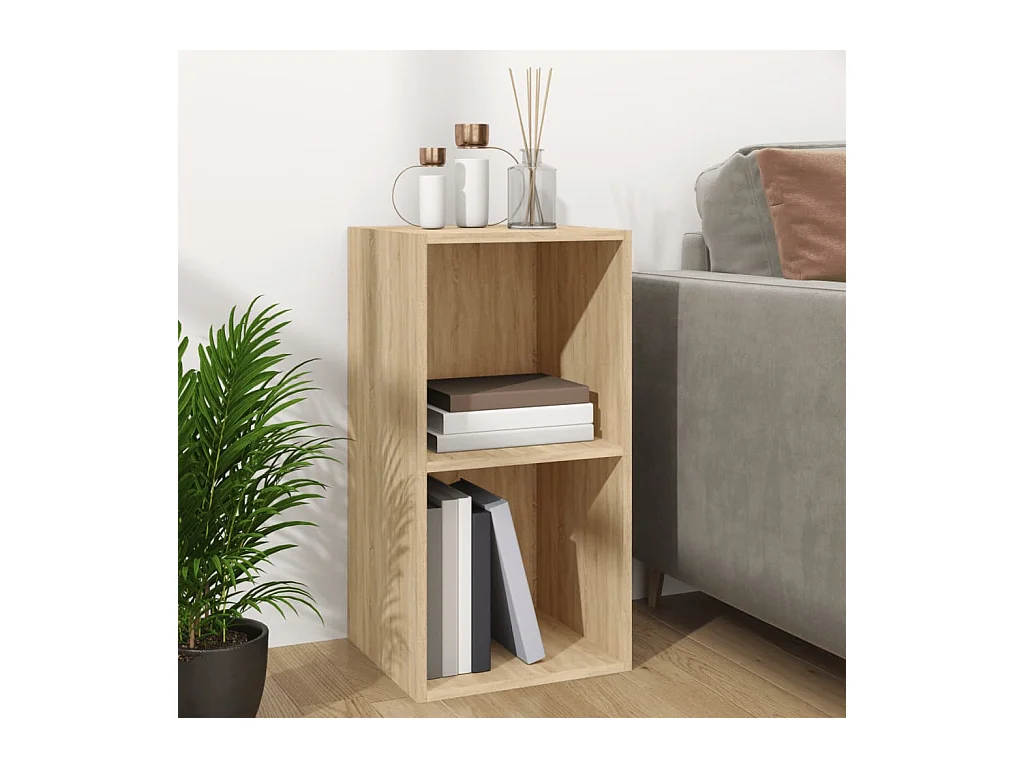Boîte de rangement de vinyles Chêne sonoma 71x34x36 cm