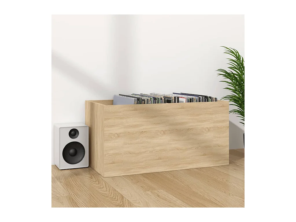 Boîte de rangement de vinyles Chêne sonoma 71x34x36 cm