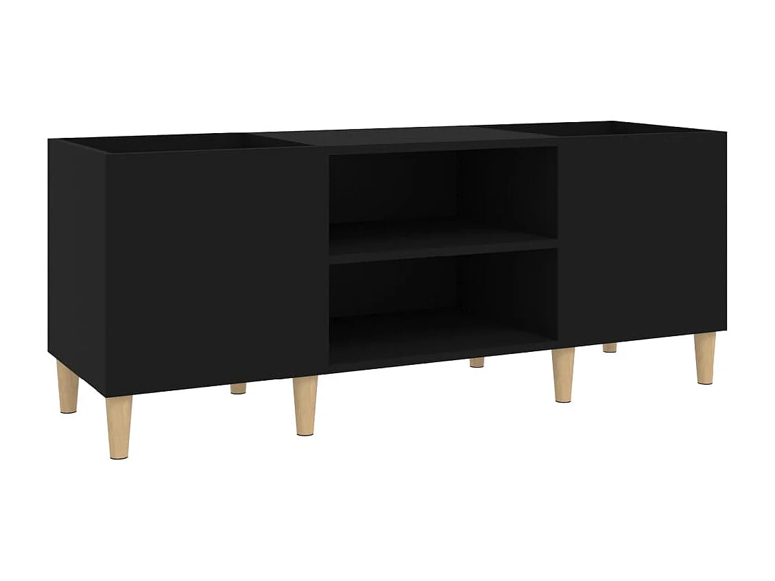 Armoire à disques noir 121x38x48 cm bois d'ingénierie