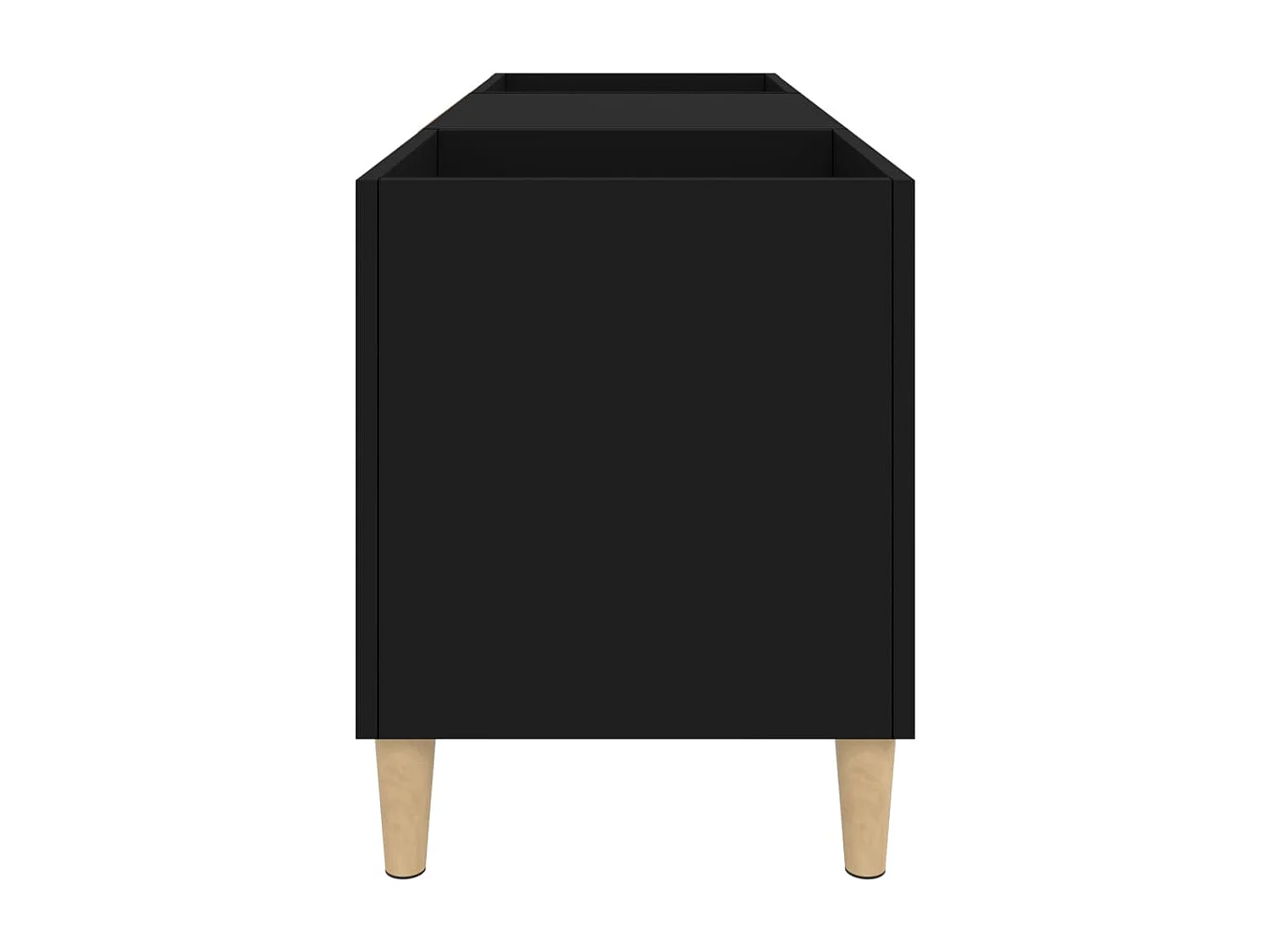 Armoire à disques noir 121x38x48 cm bois d'ingénierie