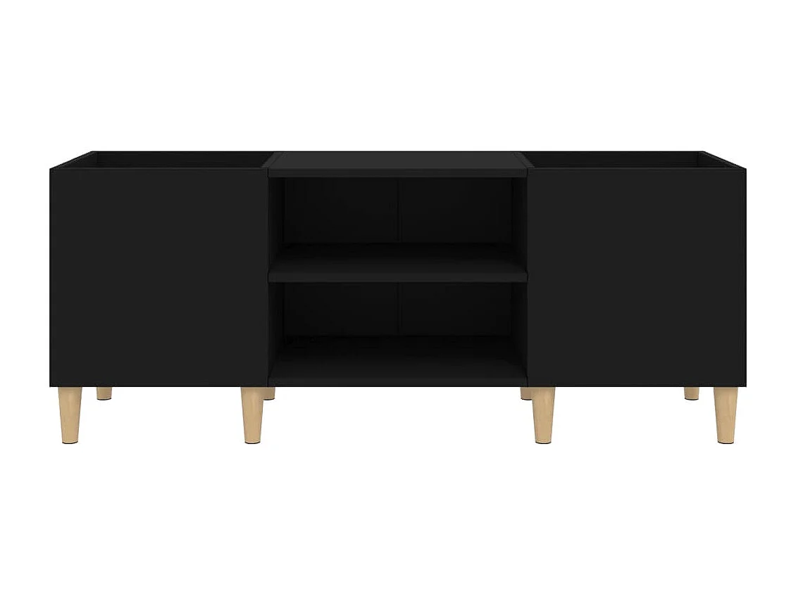 Armoire à disques noir 121x38x48 cm bois d'ingénierie