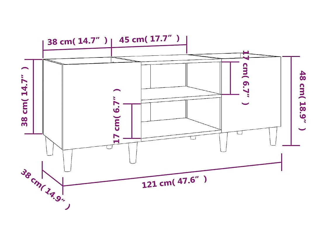 Armoire à disques noir 121x38x48 cm bois d'ingénierie
