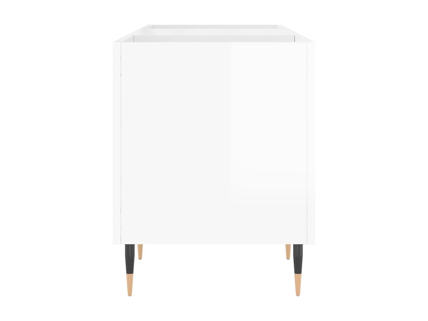 Armário de discos branco brilhante 121x38x48 cm madeira projetada