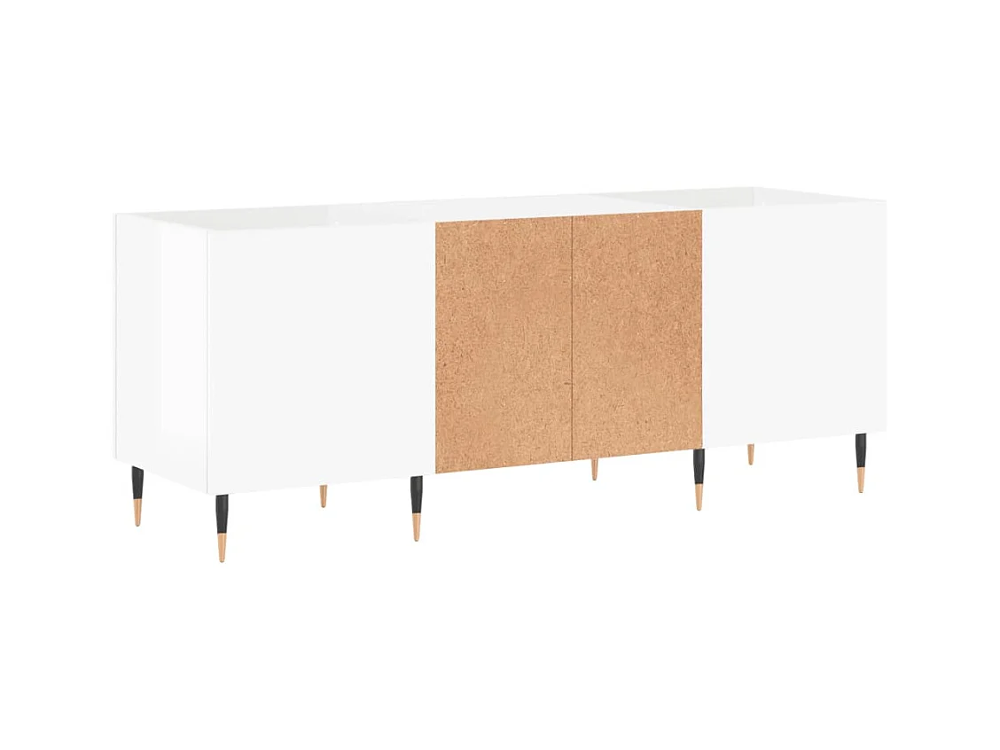 Armoire à disques blanc brillant 121x38x48 cm bois d'ingénierie