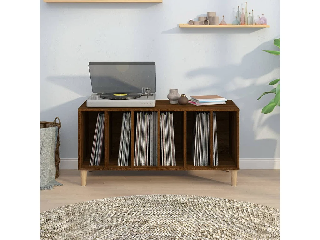 Armoire à disques chêne marron 100x38x48 cm bois d'ingénierie