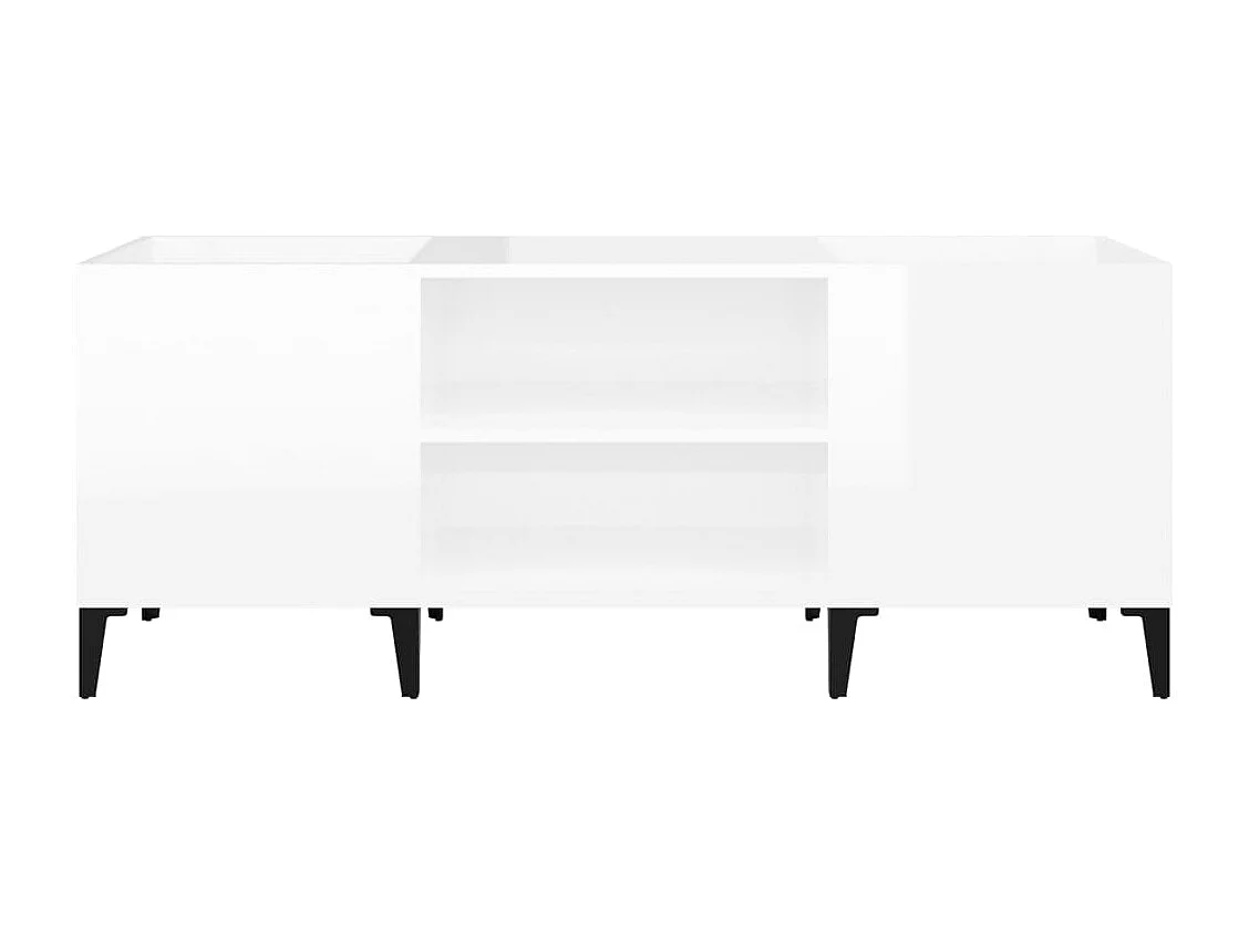 Armoire à disques blanc brillant 121x38x48 cm bois d'ingénierie