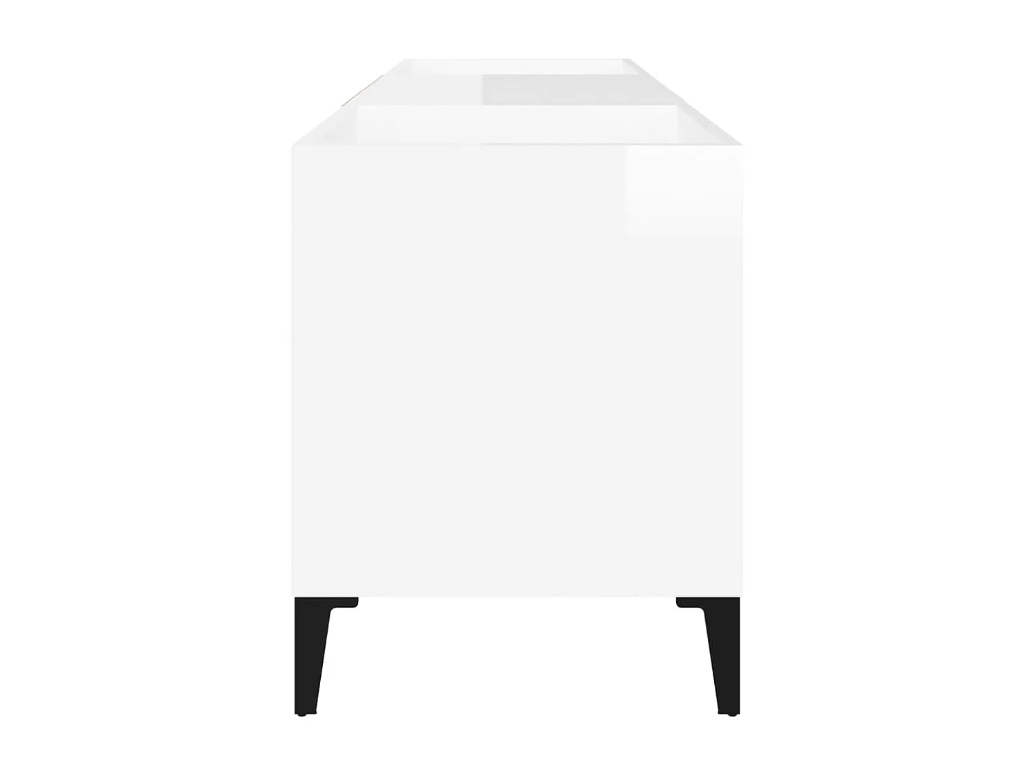 Armoire à disques blanc brillant 121x38x48 cm bois d'ingénierie