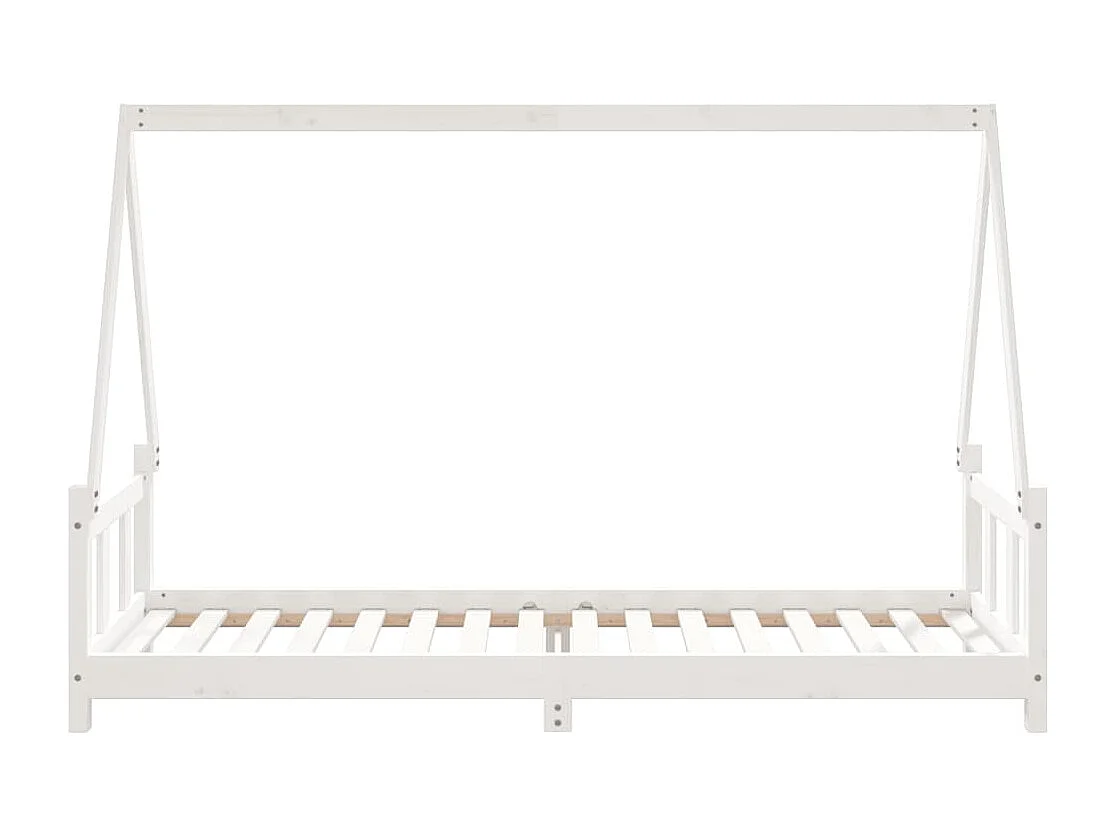 Estrutura de cama infantil branca 90x200 cm madeira maciça de pinho