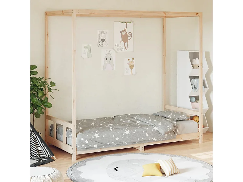 Estructura de cama infantil 90x200 cm madera maciza de pino