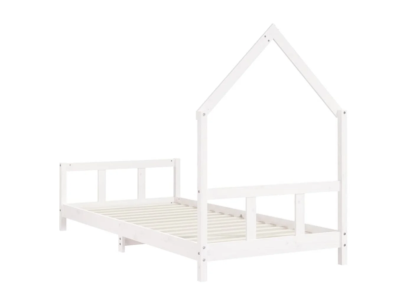 Cadre de lit pour enfants blanc 90x200 cm bois de pin massif