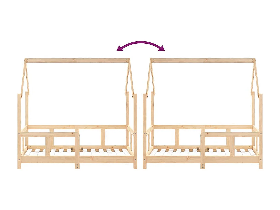 Estructura de cama infantil 70x140 cm madera maciza de pino