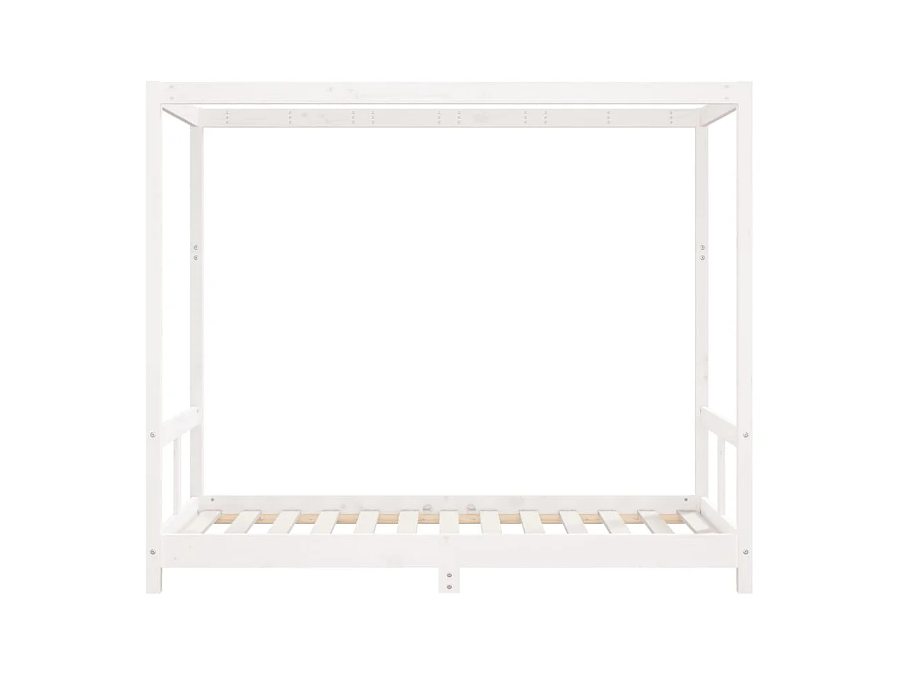Wit kinderbedframe 80x160 cm massief grenenhout