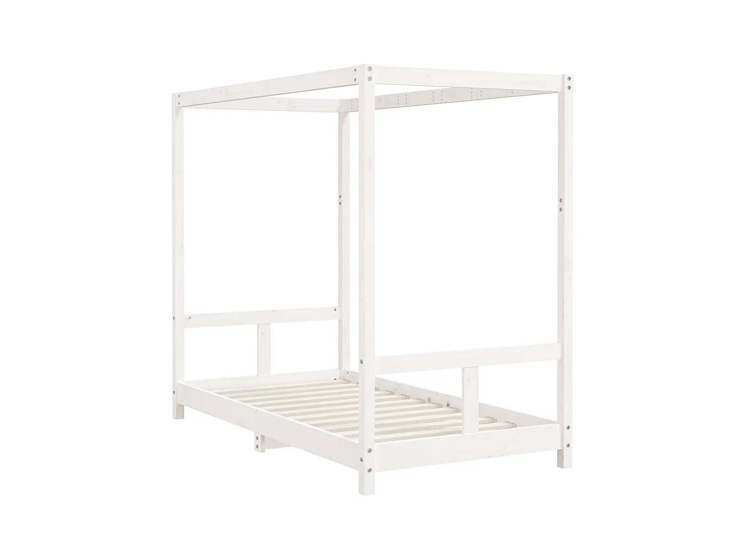 Wit kinderbedframe 80x160 cm massief grenenhout
