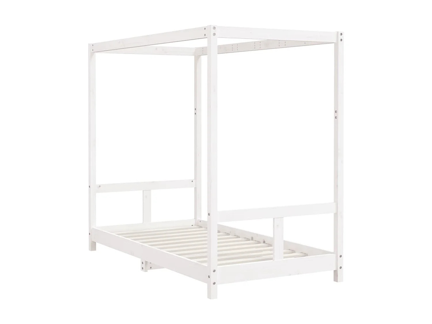 Cadre de lit pour enfant blanc 80x160 cm bois de pin massif